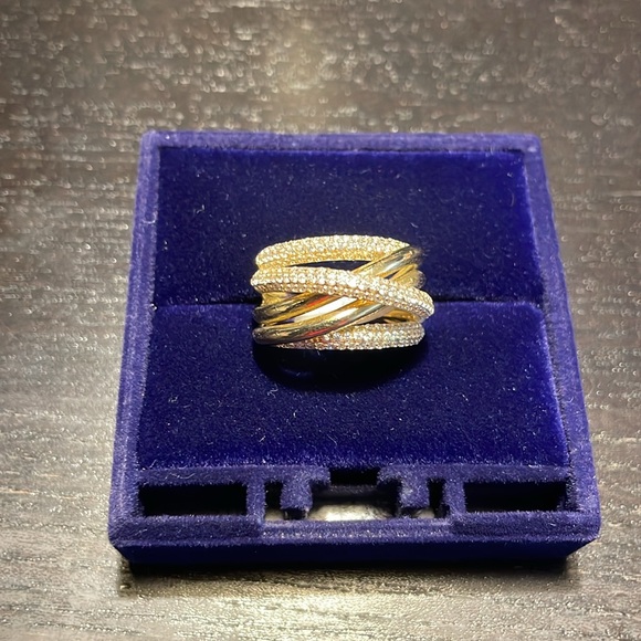 Sterling silver ring yellow gold - Picture 4 of 6